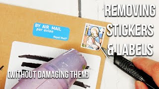 How to remove stickers without damaging them also works for labels amp stamps [upl. by Ardnuhsed]