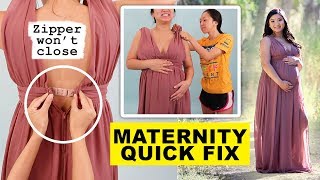 Maternity Alterations on a Formal Dress  Upsizing A Zipper Quick Fix [upl. by Schonfeld]