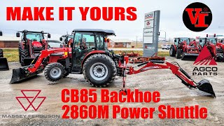 Make it Yours Massey Ferguson 2860M Power Shuttle Cab with CB85 Backhoe and More AGCO Parts Access [upl. by Christi94]