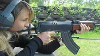 Czech girl shooting vz58 CZ858 [upl. by Fricke]