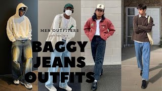 How To Style Baggy Jeans  Baggy Jeans Outfit ideas Men Outfiters [upl. by Arola152]