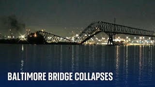 Bridge collapses in Baltimore  mass casualty event declared [upl. by Lindsley355]