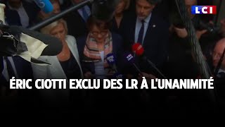 Éric Ciotti exclu des LR à lunanimité [upl. by Ahsekel]