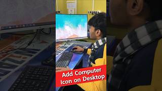 Add Computer icon on Desktop Windows 10💥 shorts computertricks windows10 [upl. by Nahtanoy481]