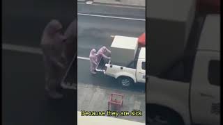 Chinese Couple Are Put Into A Metal Container To Be Quarantined [upl. by Ahsot]