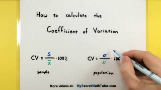 Statistics  How to calculate the coefficient of variation [upl. by Ahsiki569]