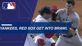 Benches clear twice between Yankees Red Sox [upl. by Aniratak]