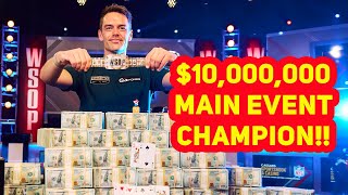 WSOP Main Event Final Table  A Champion is Crowned FULL HIGHLIGHTS [upl. by Nwahsit]