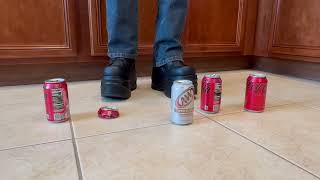 Drinks Cans Crushed Under Demonia Boots [upl. by Nilak]