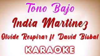 India Martinez  Olvide Respirar ft David Bisbal  Tono Bajo KARAOKE [upl. by Iznik]