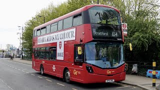 London Bus Route 104  Stratford to Beckton  Subtitles [upl. by Thgirw]