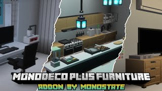 Furniture Mod for MCPE 120  monoDeco Plus Furniture 500 Blocks V024  Mod Showcase [upl. by Lawrenson]