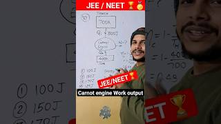 Carnot cycle Efficiency Carnot engine work output JEE MAINS QUESTION neet examination like study [upl. by Aseram]