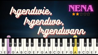 Nena  Irgendwie irgendwo irgendwann  Piano Tutorial Medium [upl. by Revlys511]