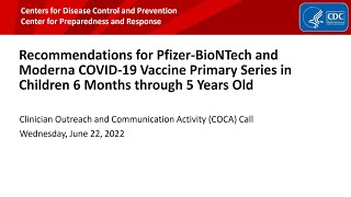 Recommendations for PfizerBioNTech and Moderna Children’s COVID19 Vaccines [upl. by Valry25]