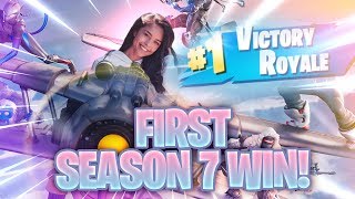 PLANE TRICK SHOT MY FIRST SEASON 7 WIN  Valkyrae Fortnite Highlights [upl. by Banebrudge]