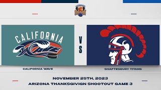 Shaftesbury Vs California Wave Boys 20231125  Arizona Thanksgiving Shootout Game 3 [upl. by Niamert55]