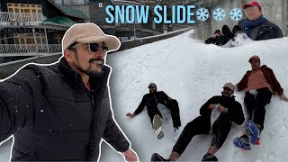 SHADEED SNOW FALL HO GAI  Crazy Snow Slide In Nathia Gali [upl. by Atsuj]