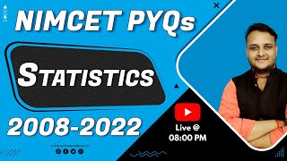 🔥Statistics NIMCET PYQs From 20082022 Solutions🔥 Mathematics ShortTricks  CUET IITJEE NIT [upl. by Atteyek]