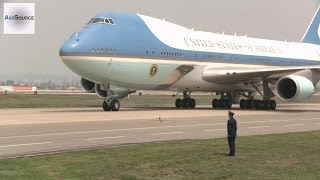 Air Force One Boeing 747 Lands at Osan Air Base Korea [upl. by Laspisa]