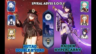 Xilonen  Hutao Doublehyro amp Raiden Hypercarry  Spiral Abyss 5051  Genshin Impact [upl. by Kuster]