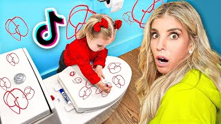 Daughter Destroys Bathroom Testing Viral Tik Tok Parenting Hacks [upl. by Broderic]