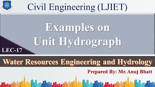 Lec17Examples on Unit Hydrograph  WREH  Civil Engineering [upl. by Amadis]