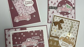 Kartenkurs Stampinup perfekterPickup Weihnachtskarte Pickupkarte [upl. by Demmahum]