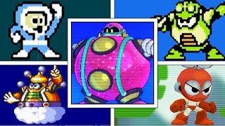 Evolution Of Robot Masters Bosses Intro Screen Animations in Mega Man Series Mega Man 1  11 [upl. by Marline389]