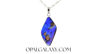 Boulder Opal Pendant 26 ct Sterling Silver Blue Purple Opal opal [upl. by Nitsud]