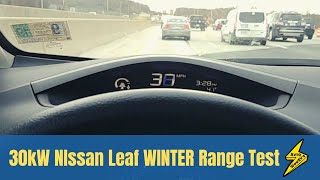 2016 Nissan Leaf Range Test in Cold Weather [upl. by Nerradal]