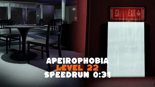 Roblox Apeirophobia Chapter 2 Level 22 Speedrun 031 Solo [upl. by Sivrahc]