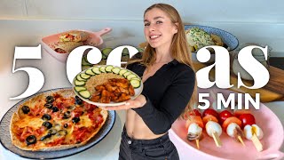 5 Cenas Altas en Proteína en 5 MIN 💪🏻 Recetas Saludables para Perder Grasa y Ganar Músculo [upl. by Geesey]