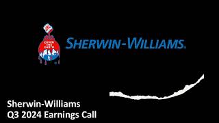 Sherwin Williams NYSE SHW  Q3 2024 Earnings Call [upl. by Aniv861]