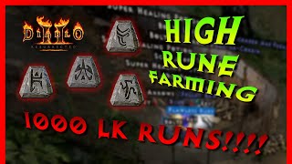 High Rune Hunting 1000 Lower Kurast Runs  Diablo 2 Resurrected [upl. by Adnorehs]