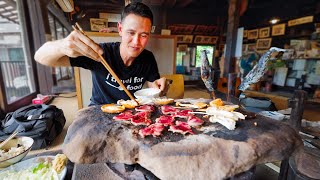 Unbelievable Japanese Food 🏔️ STONE BBQ in Mountains Japan [upl. by Remus872]