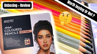 Brustro Skin Tone Colour Pencils Review 😲 Cheapest color pencils review  Unboxing  Review [upl. by Ongun799]