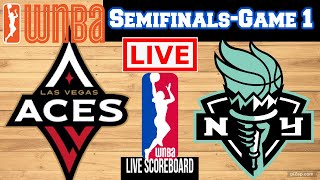 Live Las Vegas Aces Vs New York Liberty  WNBA Semifinals  Live Scoreboard  Play By Play [upl. by Marlin]