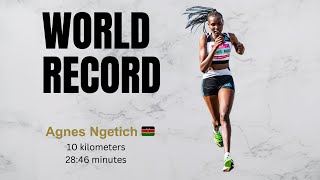 Kenyas Agnes Ngetich Sets Womens World 10km Record [upl. by Damales]