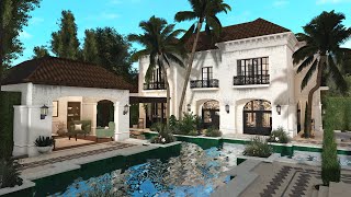 Building a Realistic Mediterranean Mansion in Bloxburg My Best Build Yet [upl. by Lienad]