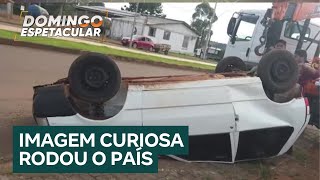 Acompanhe o mistério do carro de capotou ‘sozinho’ no Paraná [upl. by Althee700]