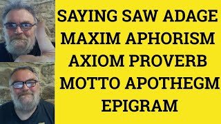 🔵 Saying vs Saw vs Adage vs Maxim vs Aphorism vs Axiom vs Proverb vs Motto vs Apophthegm vs Epigram [upl. by Ieluuk]