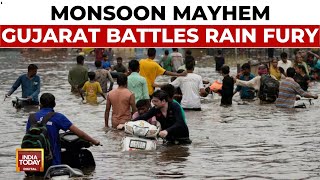 Monsoon Mayhem Incessant Rainfall Wreaks Havoc Floods Inundate Gujarat Cities  India Today [upl. by Eugirne]