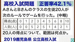 【2019鹿児島県公立高校入試】正答率421％ 範囲 006500 [upl. by Randi]