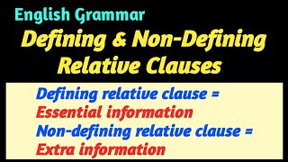 Defining and NonDefining Relative Clauses  Clause  English Grammar  In Bengali [upl. by Molahs91]