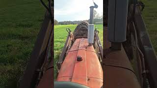 Moving old hay Farmall 806 Diesel diy farming tractor [upl. by Bove]