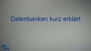 Datenbanken  kurz erklärt [upl. by Basilius]