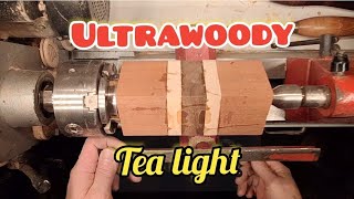 wood turning a scrapwood tea light [upl. by Siroled]