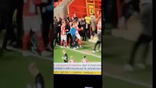 Charlton fan accidentally injures Krystian Bielik while celebrating a goal [upl. by Arun]