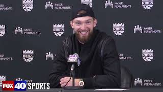 Domantas Sabonis on setting consecutive doubledouble mark in Kings 10896 win over Sixers [upl. by Aziza]